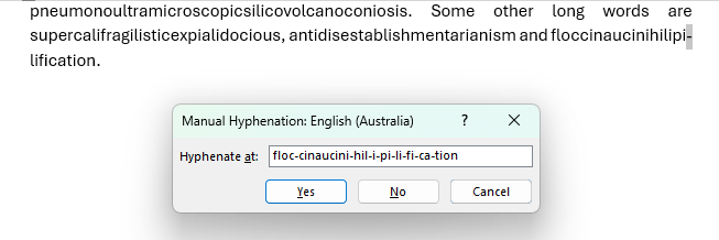 Page Orientation and Size options in Word